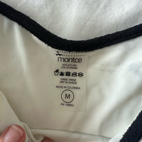 Montce x Olivia Culpo / Cream (Black Binded) Terry Rib Lulu Bikini Bottom - Picture 4 of 5